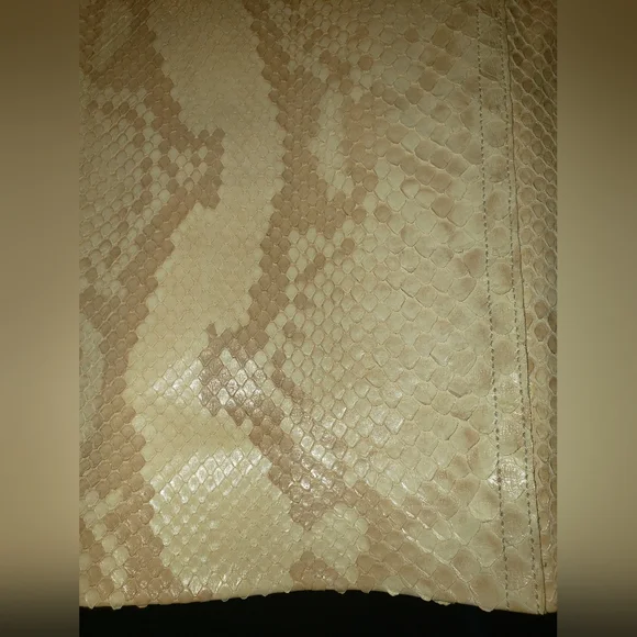 Ralph Lauren Black label natural tan cream 100% python snakeskin skirt 10 - Picture 9 of 13